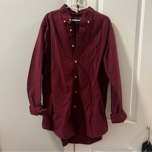 Polo by Ralph Lauren Men's Burgundy Casual Button Down Shirt